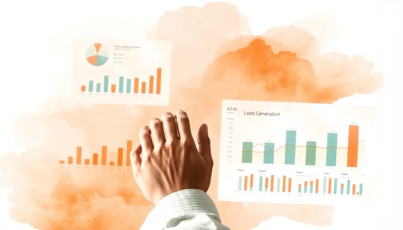 Person comparing lead generation software dashboards on a dual monitor setup